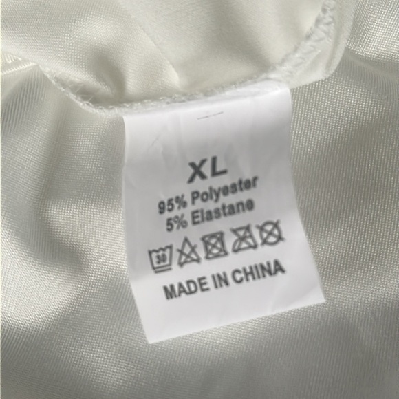 SHEIN White Asymmetrical Fitted Long Sleeve Tee - Picture 7 of 8